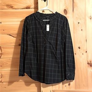 Talbots scotch plaid new blouse with tags